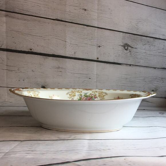 Vintage NORITAKE China 10 1/2" Oval Porcelain Vegetable Bowl Cardinal Gold Trim - Picture 4 of 10
